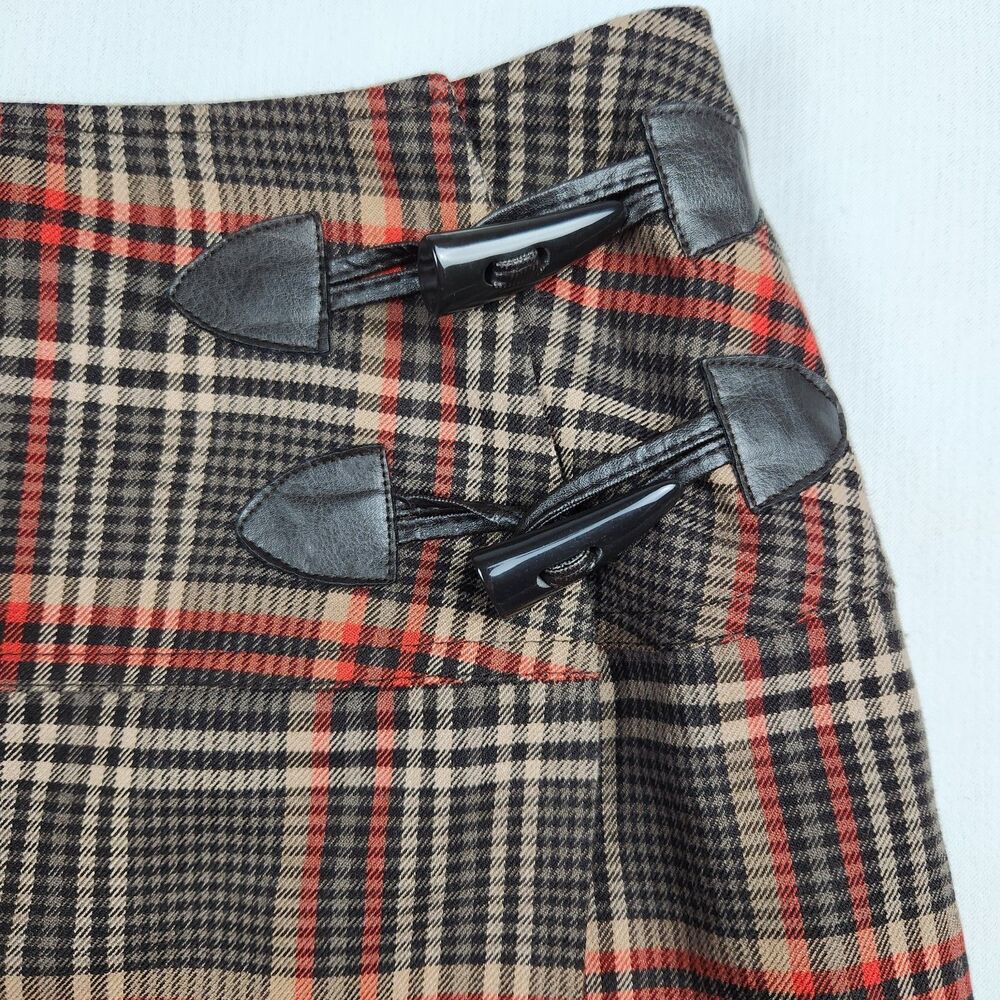 Cato Wrap Toggle Skirt Fall Plaid Womens 12 Gorpcore Festival AutumnChic Casual